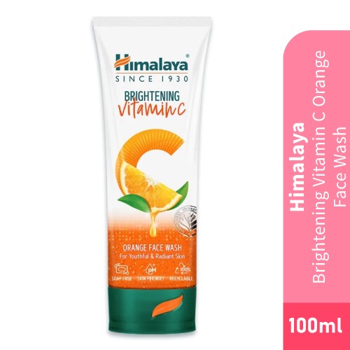 HIMALAYA Brightening Vitamin C Orange Face Wash 100ml- Facial Cleanser, Skin Care, Face Wash, 洗脸霜