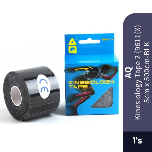 AQ SUPPORT Kinesiology Tape Black 5cm x500cm - Sport, Fitness Equipment, 运动胶带