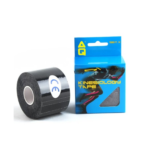 AQ SUPPORT Kinesiology Tape Black 5cm x500cm - Sport, Fitness Equipment, 运动胶带