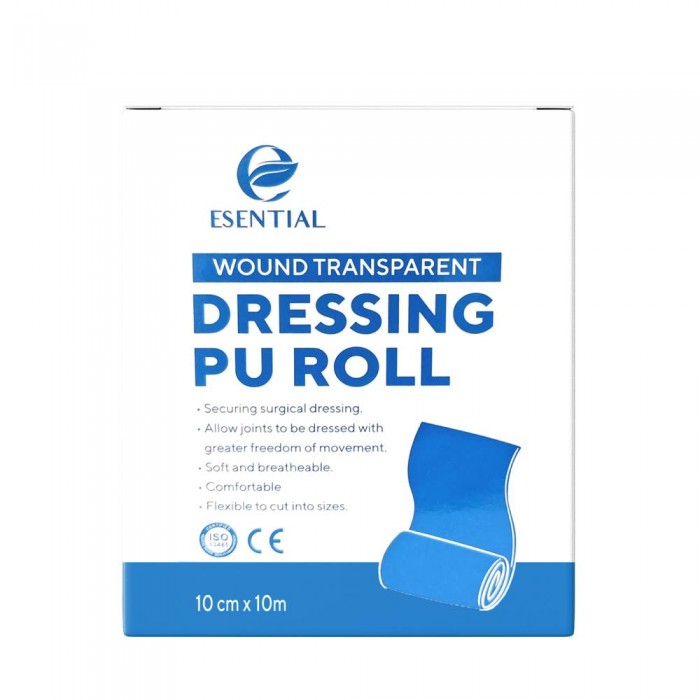 ESENTIAL Wound Transparent Dressing PU Roll 10cm x 10m- Medical Supplies, Wound Dressing , Dressing Roll