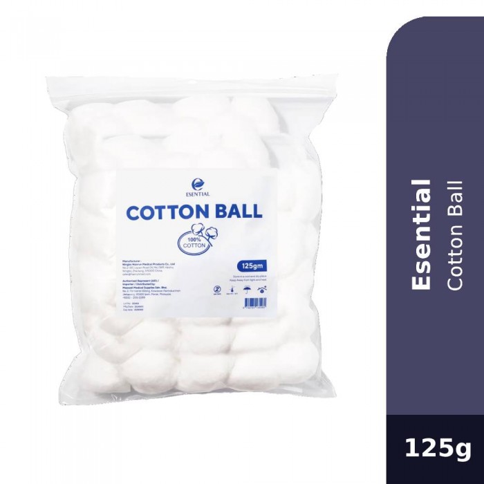 ESENTIAL Cotton Ball 125g -Medical Supplies, Cotton Ball, Cotton Ball Medical