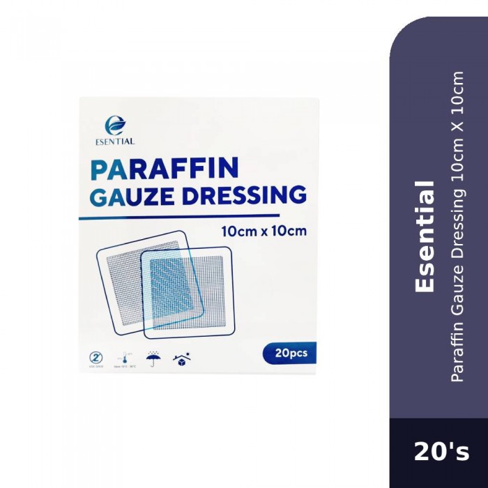 ESENTIAL Paraffin Gauze Dressing 10cm x10cm with 20's - Medical Supplies, Gauze Dressing, 纱布