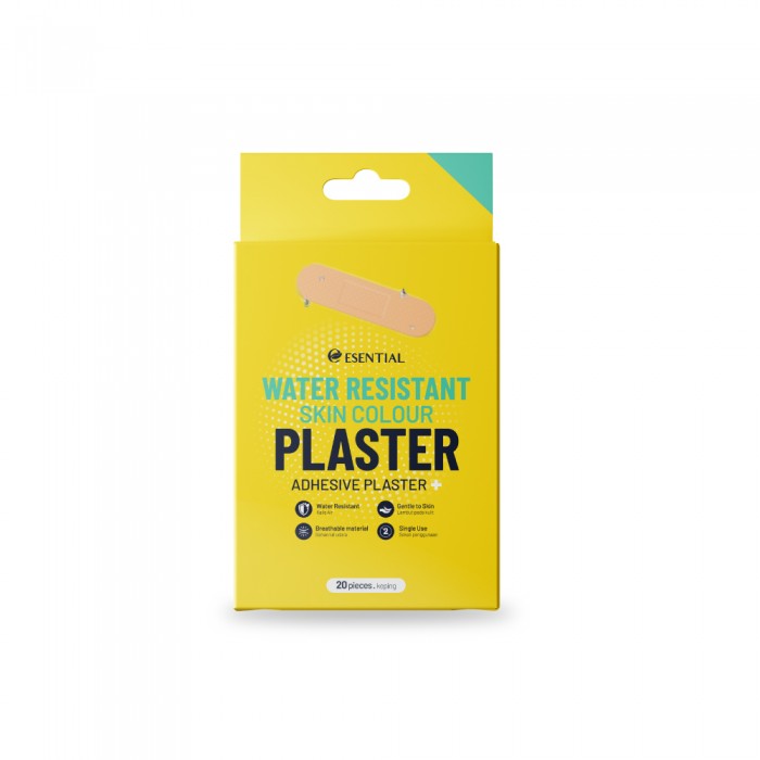 ESENTIAL Water Resistant Skin Colour Plaster 20's -Medical Supplies , Plasters, Water Resistant