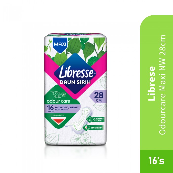 LIBRESSE Maxi Non Wing Pads 28cm with 16's -Feminine Care, Personal Care