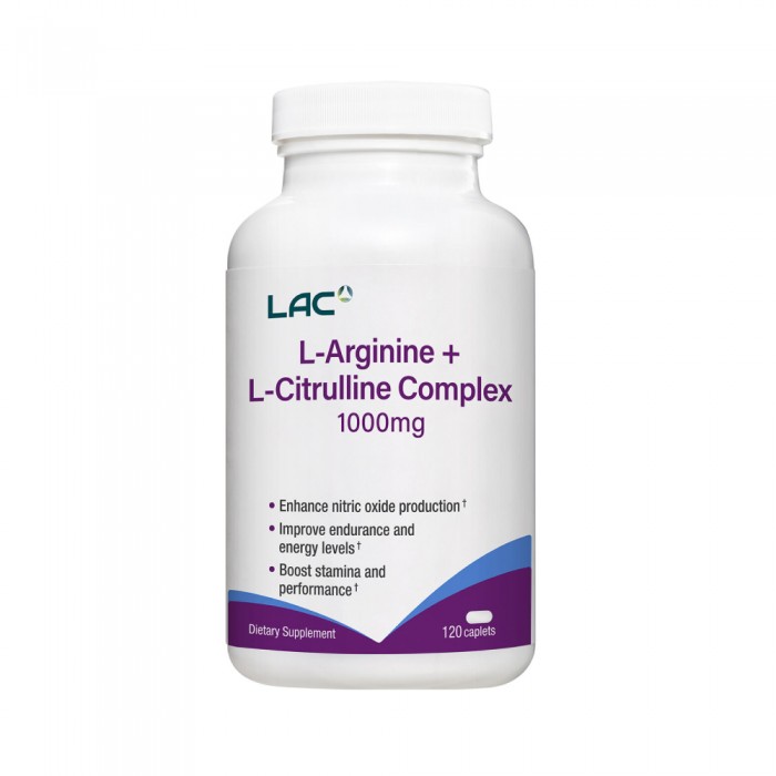 LAC L-Arginine + L-Citrulline Complex 120 Caplets-Supplement, Health Supplement , Well Being