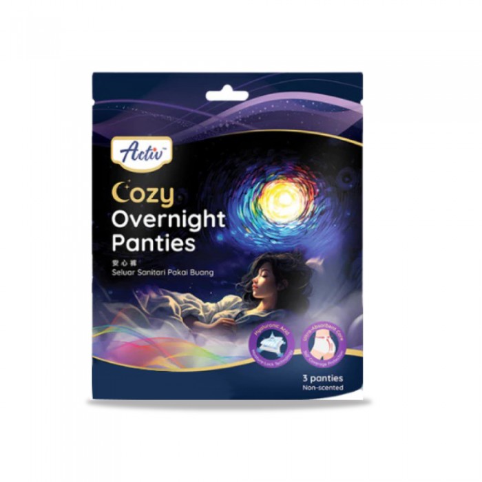 ACTIV Cozy Overnight Panties S/M with 3's-Personal Care, Panties, Feminine Care