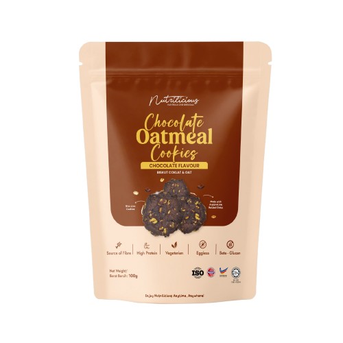 NUTRILICIOUS Chocolate Oatmeal Cookies 100g - Snack , Chocolate, Cookies