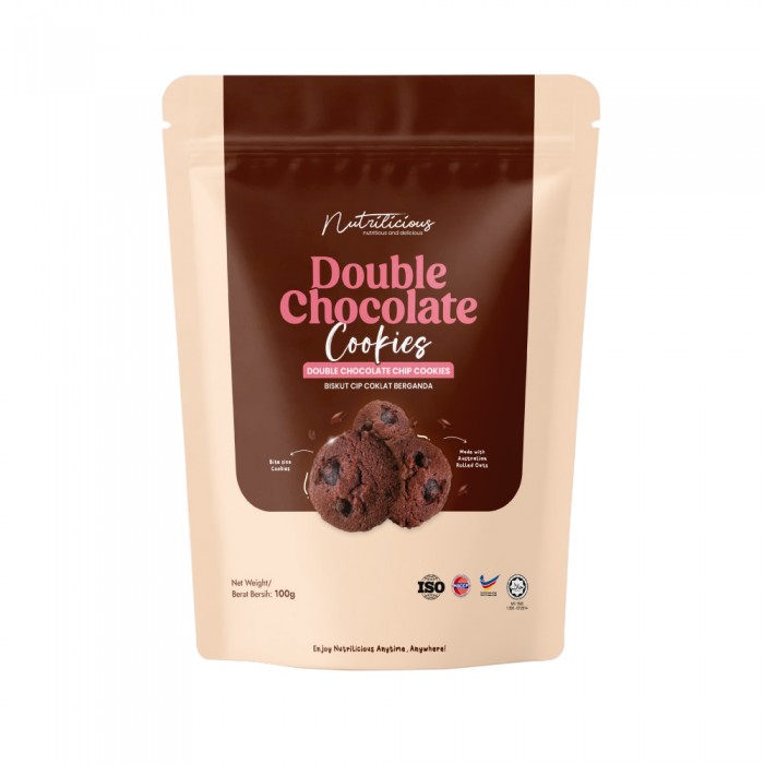 NUTRILICIOUS Double Chocolate Oatmeal Cookies 100g- Snack , Double Chocolate Cookies, Cookies