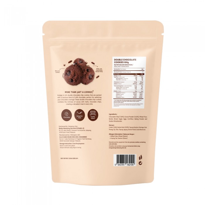 NUTRILICIOUS Double Chocolate Oatmeal Cookies 100g- Snack , Double Chocolate Cookies, Cookies