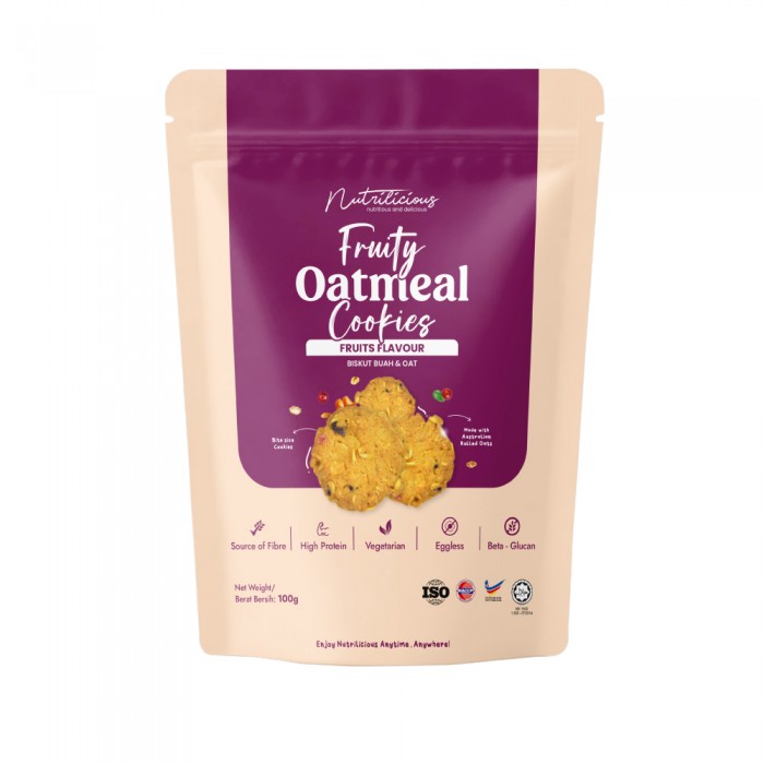 NUTRILICIOUS Fruity Oatmeal Cookies 100g- Snack, Fruity, Cookies