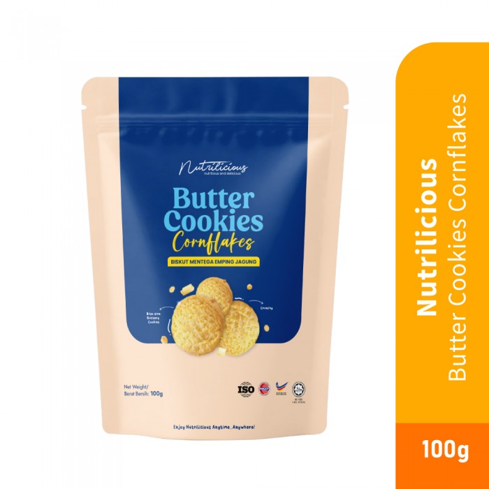 NUTRILICIOUS Butter Cookies Cornflakes 100g- Snack, Butter Cookies, Cornflakes