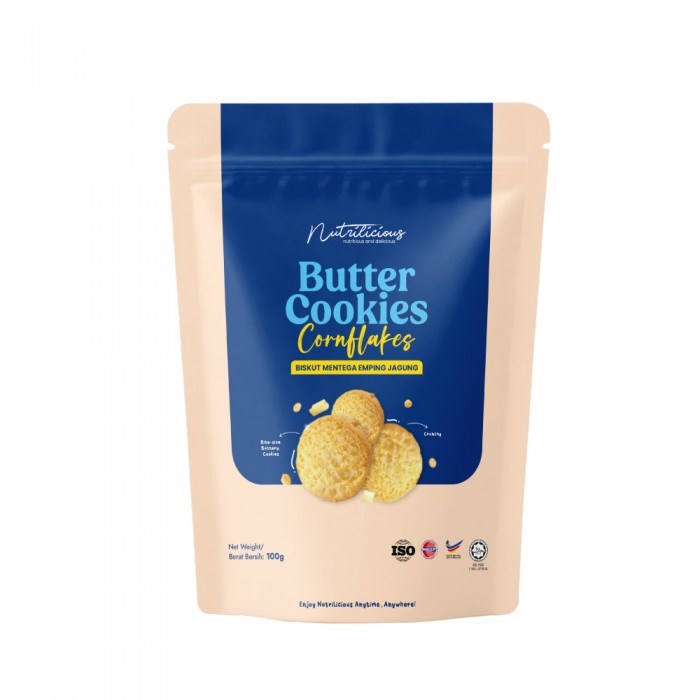 NUTRILICIOUS Butter Cookies Cornflakes 100g- Snack, Butter Cookies, Cornflakes