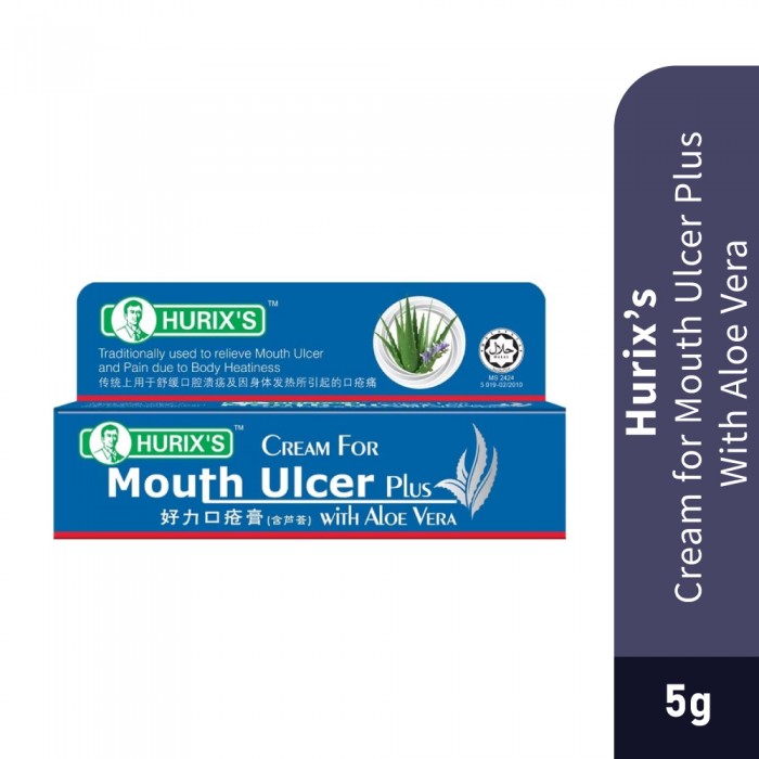 HURIX'S Cream For Mouth Ulcer Plus With Aloe Vera 5g- Cream, Mouth Ulcer