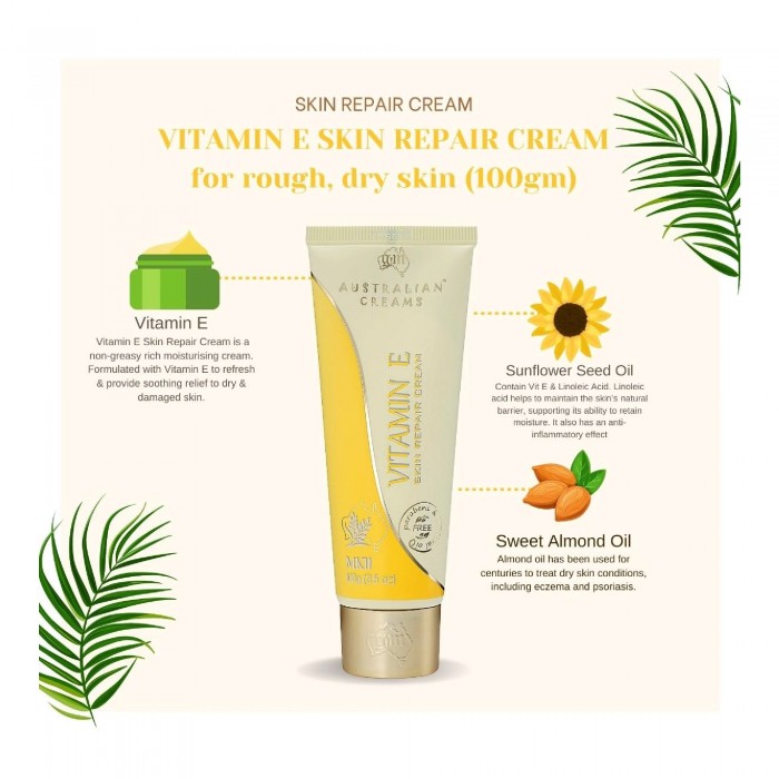 AUSTRALIAN CREAM MK IIVitamin E Skin Repair Cream 100g for Dry Skin, Stretch Mark Cream, Mosturizer