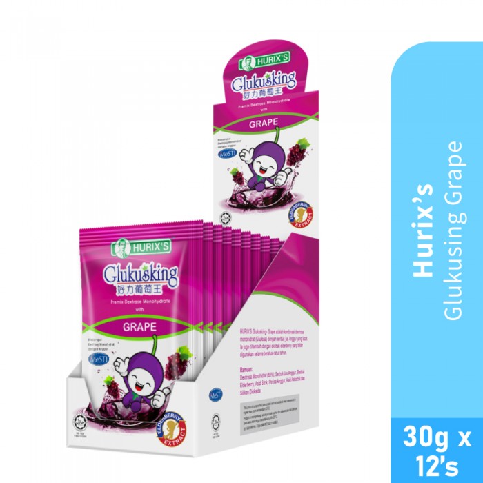 HURIX'S Glukusing Grape Vitamic C 30g With 12's- Juice Powder, Health Care