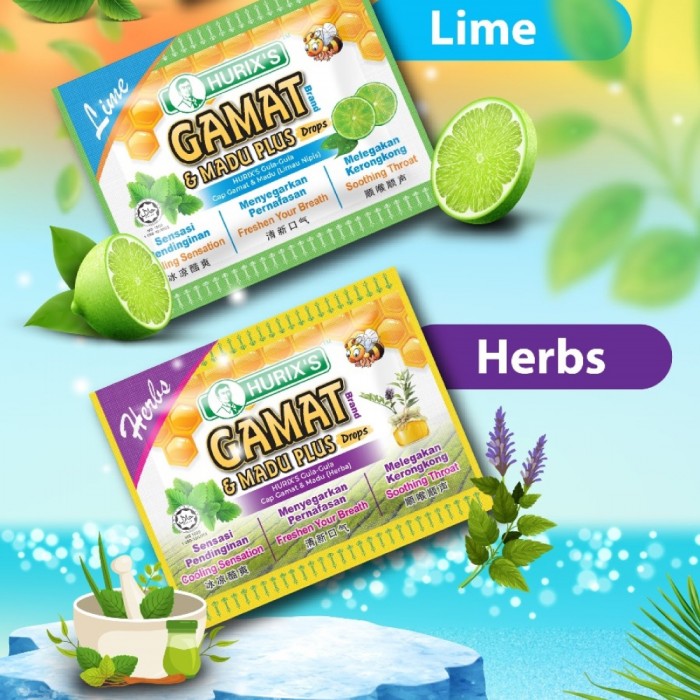 HURIX'S Gamat Branch &Madu Plus Drop Lime 6's- Lime, Snack, Health Care