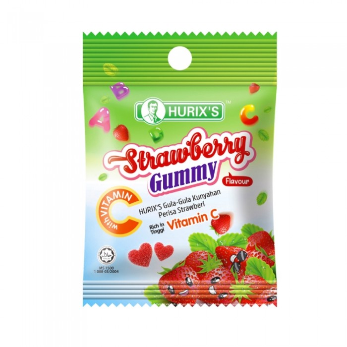 HURIX'S Strawberry Flavour Gummy With Vitamin C 5's-Strawberry Flavour, Vitamin C, Gummy