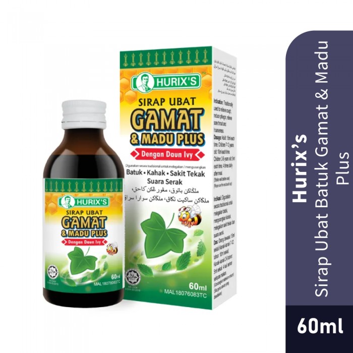 HURIX'S Sirap Ubat Batuk Gamat & Madu Plus 60ml- Health Care, Well Being, Utak Batuk