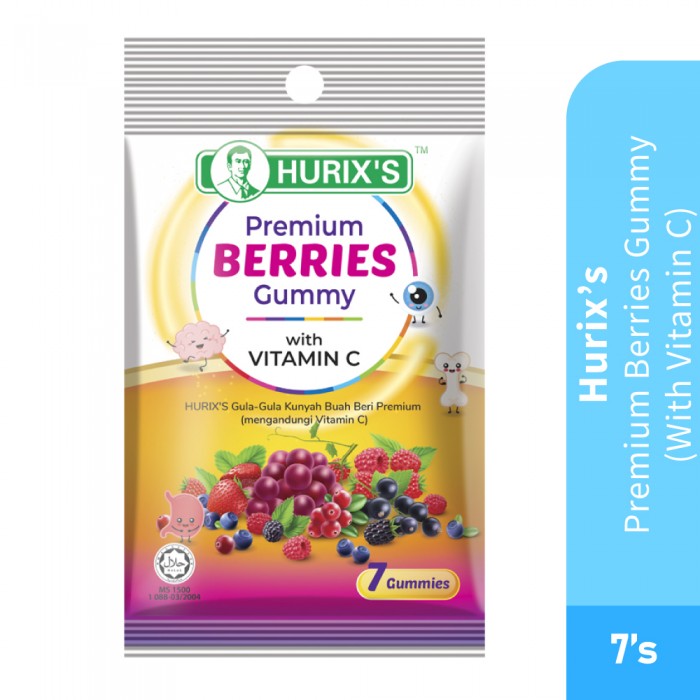 HURIX'S Premium Berries Gummy With Vitamin C 7's- Berries, Vitamin C, Gummy