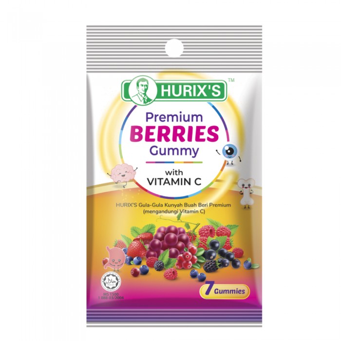 HURIX'S Premium Berries Gummy With Vitamin C 7's- Berries, Vitamin C, Gummy