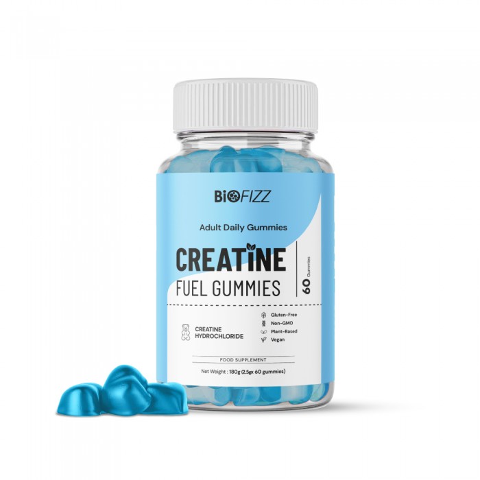 BIOFIZZ Creatine Fuel Gummies 2.5g X 60's for Muscle, Muscle Recovery, Energy Booster, Gummy, Gummy Halal, 软糖