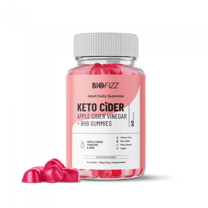 BIOFIZZ Keto Cider Apple Cider Vinegar + BHB Gummies 2.5g X 60's for Detox, Slimming, Fat Buner, Gummy, Gummy Halal, 软糖