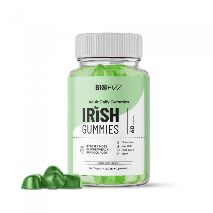 BIOFIZZ Irish Sea Moss Gummies 2.5g X 60's for Detox, Energy Booster with Mineral, Gummy, Gummy Halal, 软糖