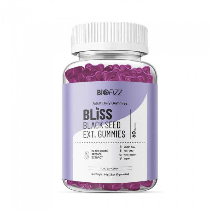 BIOFIZZ Bliss Black Seed Extract Gummies 2.5g X 60's for Immunity Booster, Sinus, Respiratory Health, Gummy, Gummy Halal