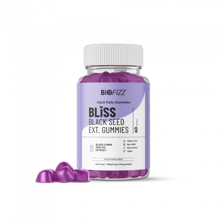 BIOFIZZ Bliss Black Seed Extract Gummies 2.5g X 60's for Immunity Booster, Sinus, Respiratory Health, Gummy, Gummy Halal