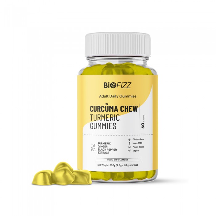 BIOFIZZ Curcurma Chew Turmeric Gummies 2.5g X 60's for Joint, Arthritis, Gummy, Gummy Halal, 软糖