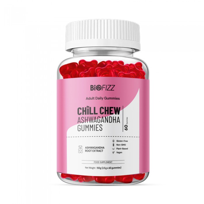 BIOFIZZ Chill Chew Ashwagandha Gummies 2.5g X 60's for Relax, Sleep, Stress, Gummy, Gummy Halal, 软糖