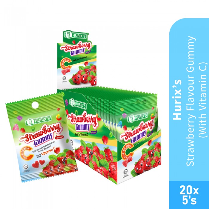 HURIX'S Strawberry Flavour Gummy With Vitamin C 20X5's-Strawberry Flavour, Vitamin C, Gummy