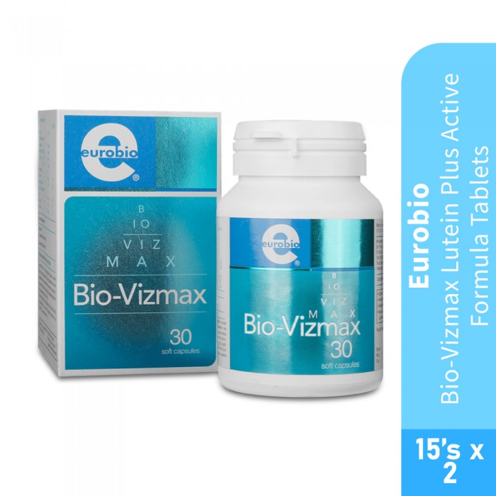 EUROBIO Bio-Vizmax Lutein Plus Active Formula Tablets 2x15's - Tablet, Eye Supplement , Well Being