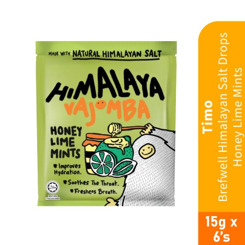 TIMO Brefwell Himalayan Salt Drops Honey Lime 15g With 6's- Snack, Candies, Honey Lime