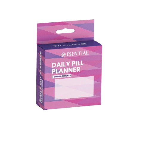 ESENTIAL Daily Pill Planner 4 Compartments 1's- Pill Box , Medicine Box, Bekas Ubat