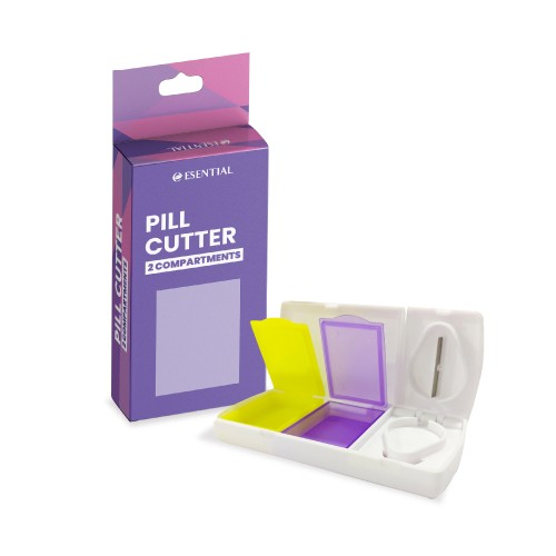 ESENTIAL Pill Cutter With 2 Compartment 1's- Pill Cutter, Health Care, Medical Supplies