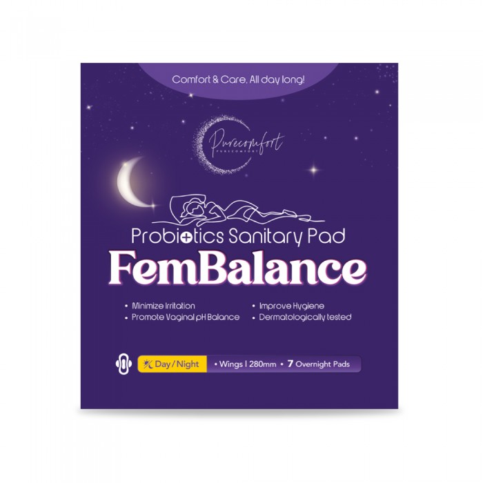 PURE COMFORT Fembalance 240mm 7's For Night Use- Sanitary Pad , Pad, Pad Wing