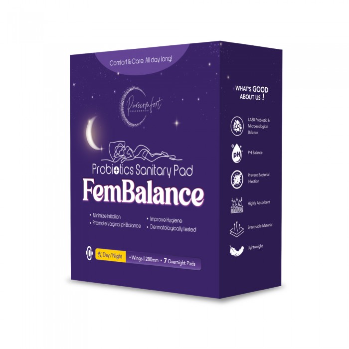 PURE COMFORT Fembalance 240mm 7's For Night Use- Sanitary Pad , Pad, Pad Wing