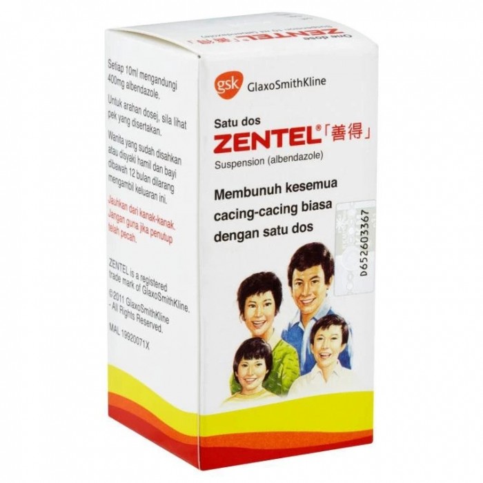 ZENTEL 400mg Suspension 10ml -Supplement, Liquid, Digestive