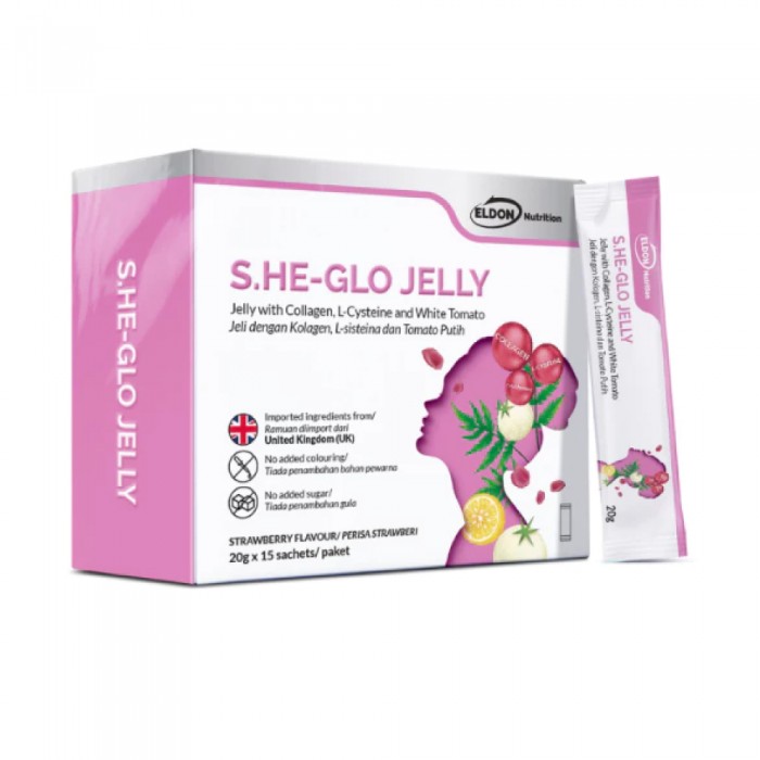 ELDON Nutrition S.He-Glo Jelly 20g x 15's- Jelly, Strawberry, Skin Care, Sachet