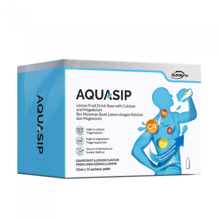 ELDON DX Aquasip 25ml x 15's - Hydration, Energy Booster, Electrolyte Drink