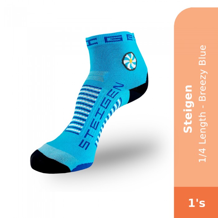 STEIGEN 1/4 Length Socks, Running Socks, Sport Socks as Free Size Stocking (Stoking) (运动袜子) - Breezy Blue