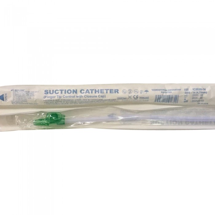 IDEALCARE Suction Catheter With Finger Tip Control 14 FG 1's -Medical Supplies, Suction Catheter, Accessories