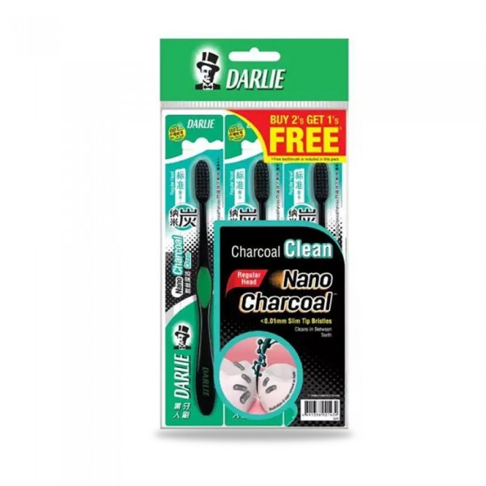 DARLIE Soft Clean Charcoal S Value Pack 3 Units - Toothbrush, Charcoal, 牙刷