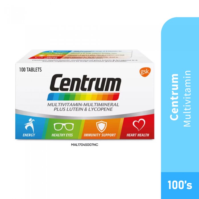 CENTRUM Multivitamin 100's- Capsule, Supplement , Multivitamin