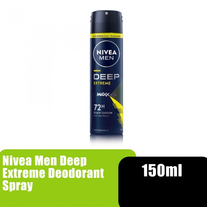 NIVEA Men Deep Extreme Deodorant Spray 150ml- Deodorant, Spray , 止汗喷雾