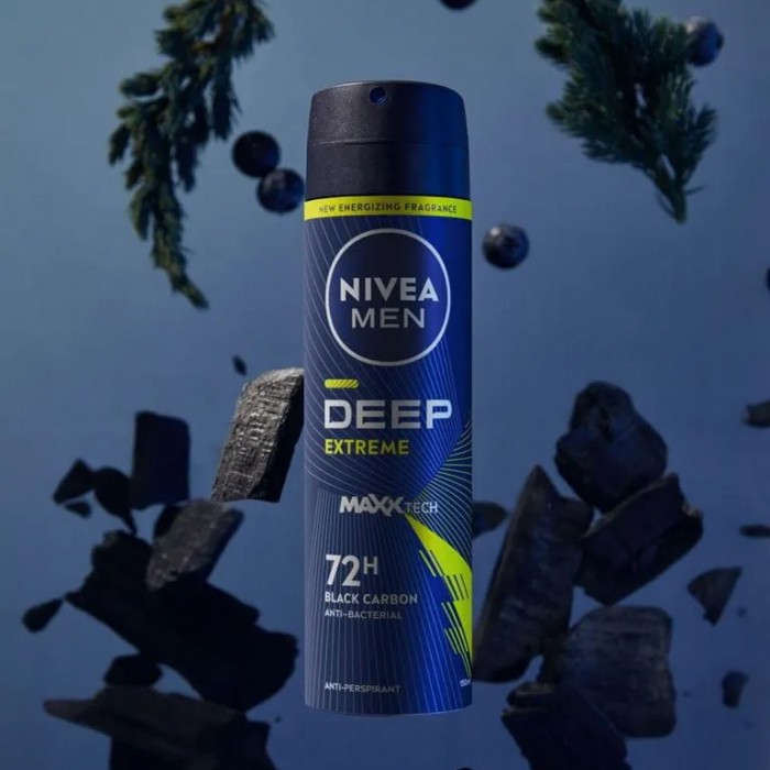 NIVEA Men Deep Extreme Deodorant Spray 150ml- Deodorant, Spray , 止汗喷雾