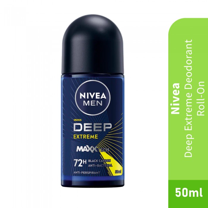 NIVEA Men Deep Extreme Deodorant Roll On 50ml - Deodorant, Roll On Deodorant  , Nivea