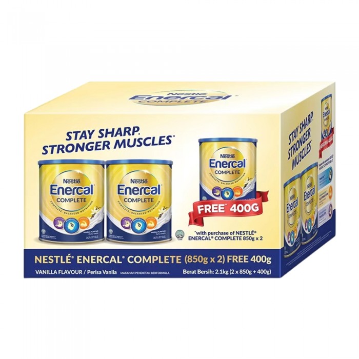 NESTLE Enercal Complete 850g x2 Foc 400g- Whey Protein, Vanilla, Vitamin C