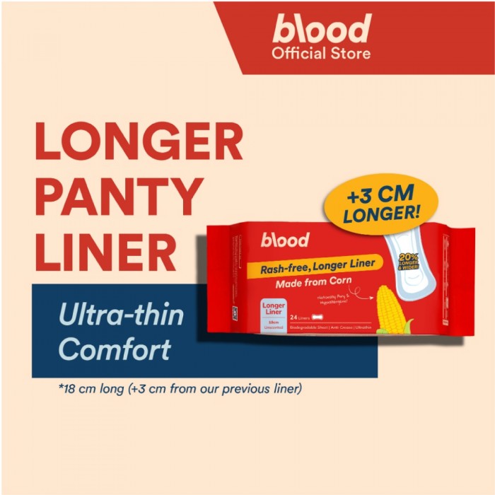 BLOOD Ultra-Thin Corn Liners Unscented 18cm 24's- Panty Liner, Liner, Tuala Wanita